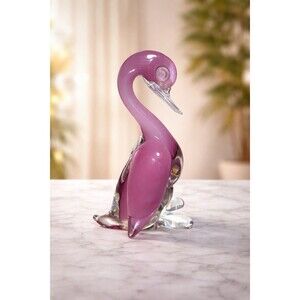 Vintage Murano Art Glass Duck Figurine 10”